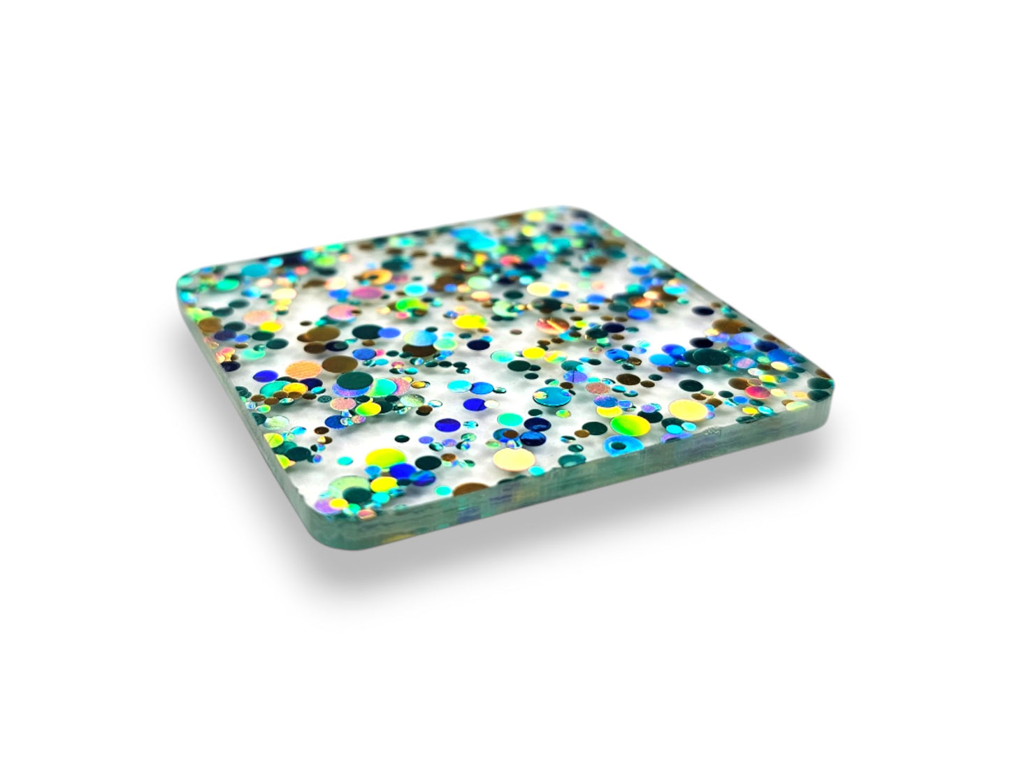 3 mm Acrylplatte - Blue Gold Konfetti