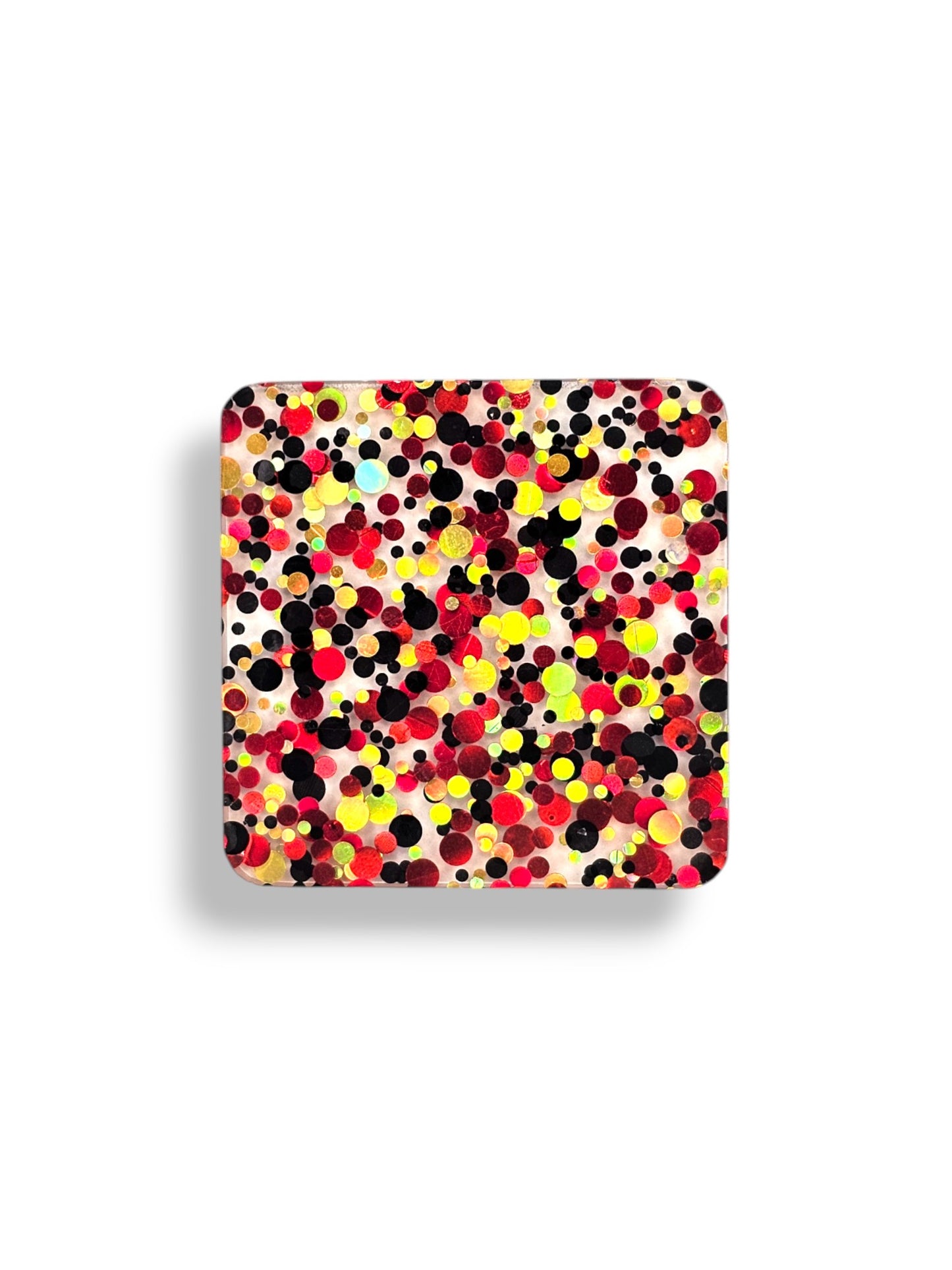 3 mm Acrylplatte - Black Red Gold Konfetti
