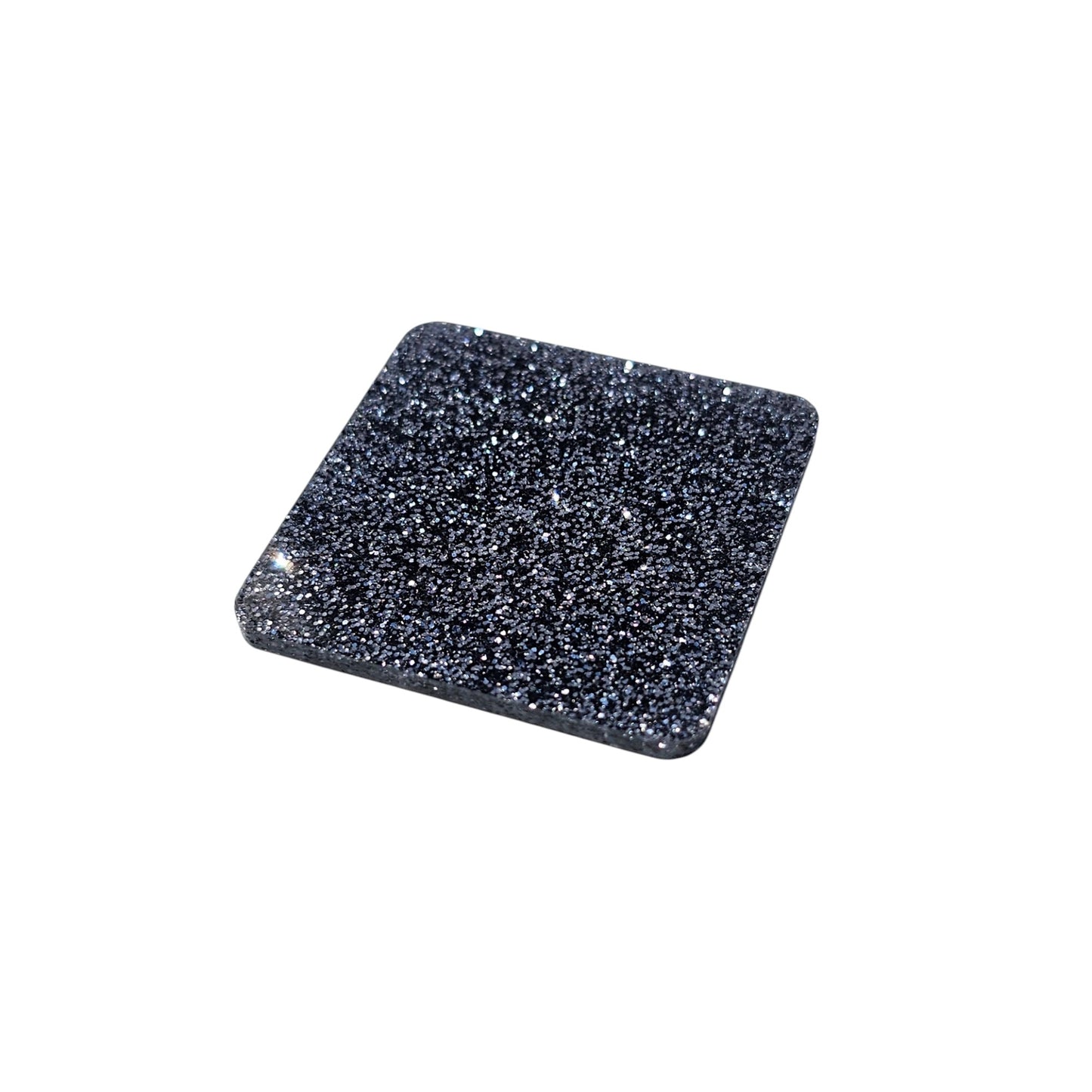 3 mm Acrylplatte - Black Silver Glitzer