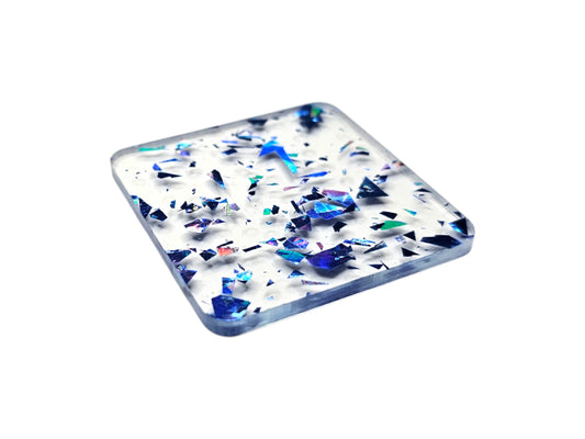 3 mm Acrylplatte - Blue Clear Glitter