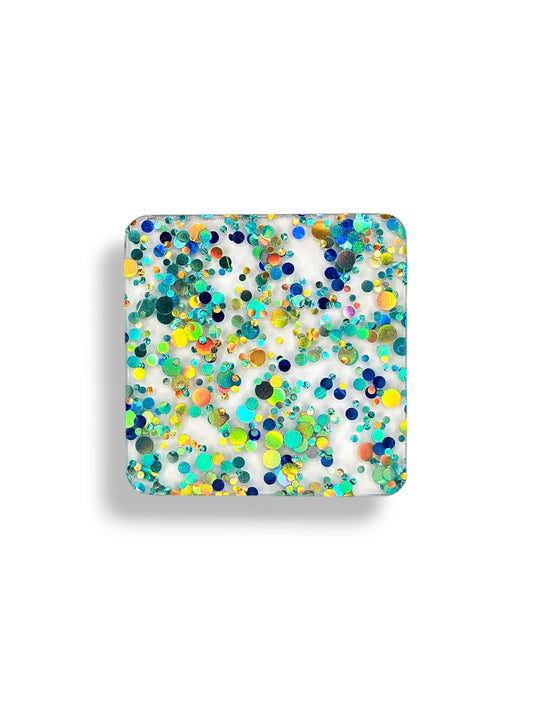 3 mm Acrylplatte - Blue Gold Konfetti