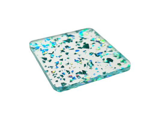 3 mm Acrylplatte - Light Blue Clear Glitter