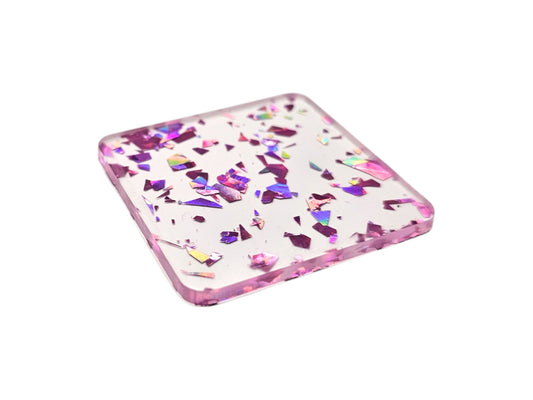 3 mm Acrylplatte - Light Pink Clear Glitter
