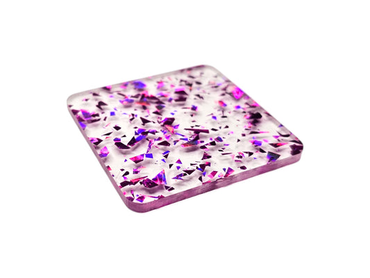 3 mm Acrylplatte - Pink Clear Glitter